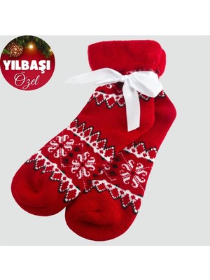 SiHako Çiçek Desenli Yılbaşı Termal Çorap
