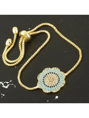 SiHako Çiçek Zirkon Taşlı Asansörlü Bileklik