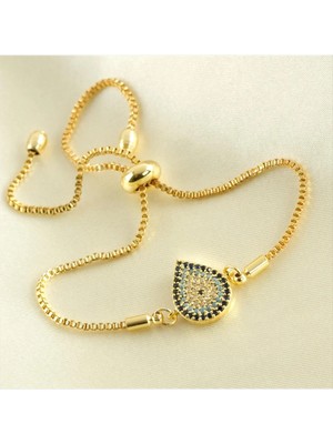 SiHako Damla Nazar Zirkon Taşlı Asansörlü Bileklik