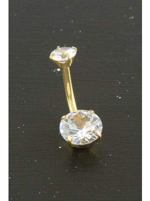 SiHako Yuvarlak Zirkon Taşlı Çelik Piercing 1 Adet