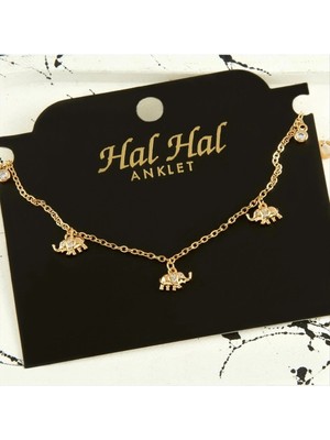 SiHako Fil Zirkon Taşlı Lüks Çelik Halhal