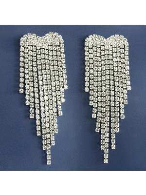 SiHako Oval Suyolu Taşlı Küpe