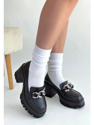 Üreticiniz Winar Siyah Cilt Doldu Topuk Ayakkabı 481348