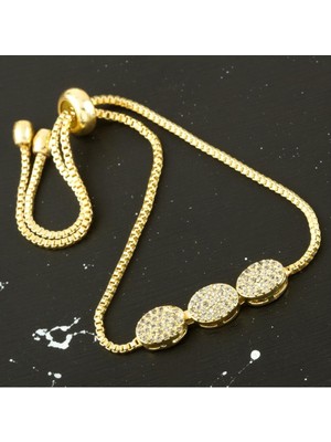 SiHako Oval Zirkon Taşlı Asansörlü Bileklik