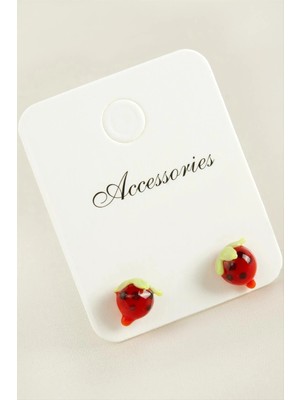 SiHako Çilek Cam Küpe