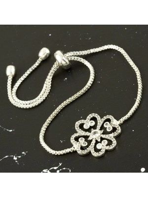 SiHako Çiçek Zirkon Taşlı Asansörlü Bileklik