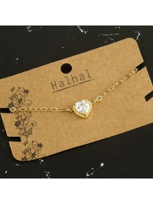 SiHako Kalp Zirkon Taşlı Lüks Çelik Halhal