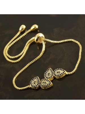 SiHako Oval Nazar Zirkon Taşlı Asansörlü Bileklik