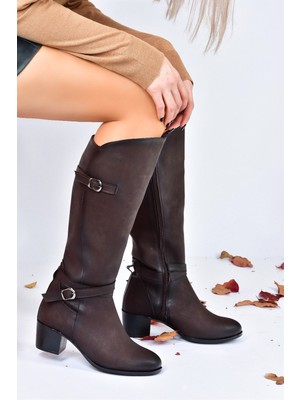 Fox Shoes Kahverengi Alçak Topuklu Günlük Kadın Çizme L674230009