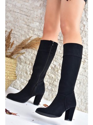 Fox Shoes Siyah Kalın Topuklu Günlük Kadın Çizme L674291209