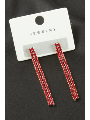 SiHako Çift Sıra Suyolu Taşlı Küpe