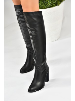 Fox Shoes Siyah Yüksek Topuklu Kadın Çizme L654618009