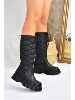 Fox Shoes Siyah Kalın Tabanlı Günlük Kadın Çizme L583180104