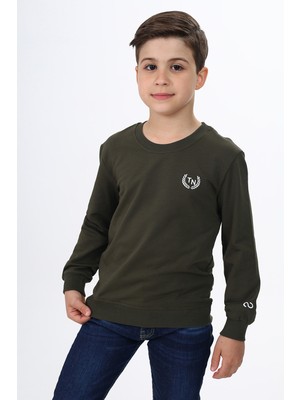 Toontoy Erkek Çocuk Relax Fit Bisiklet Yaka Baskılı Sweatshirt - 2 Iplik