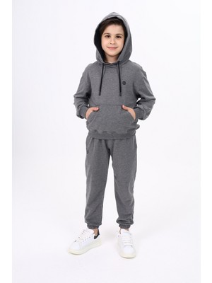 Toontoy Erkek Çocuk Relax Fit Kapüşonlu Cepli Hafif Düşük Omuz Baskılı Sweatshirt - 2 Iplik