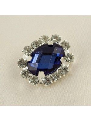 SiHako Oval Taşlı Broş