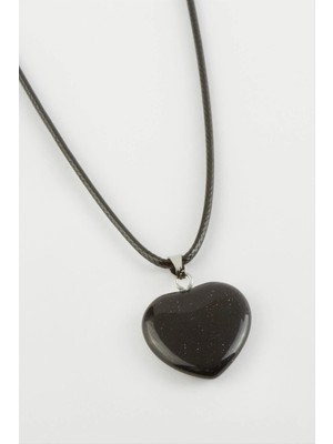 SiHako Lacivert Yıldız Kalp Doğaltaş Kolye