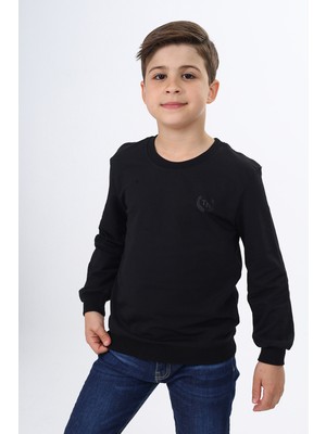 Toontoy Erkek Çocuk Relax Fit Bisiklet Yaka Baskılı Sweatshirt - 2 Iplik