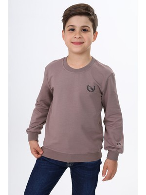 Toontoy Erkek Çocuk Relax Fit Bisiklet Yaka Baskılı Sweatshirt - 2 Iplik