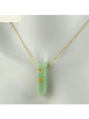 SiHako Doğal Taşlı Çelik Kolye