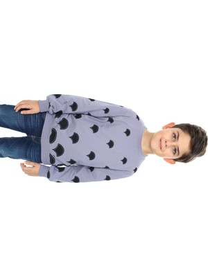 Toontoy Erkek Çocuk Relax Fit Bisiklet Yaka Baskılı Sweatshirt - 2 Iplik