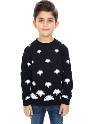 Toontoy Erkek Çocuk Relax Fit Bisiklet Yaka Baskılı Sweatshirt - 2 Iplik