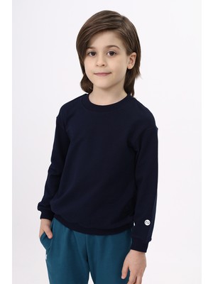 Toontoy Erkek Çocuk Relax Fit Bisiklet Yaka Hafif Düşük Omuz Baskılı Sweatshirt - 2 Iplik