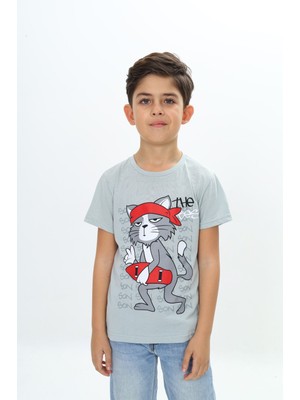Toontoy Erkek Çocuk Baskılı Bisiklet Yaka Kısa Kollu Tişört