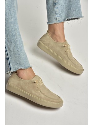Fox Shoes Y602170902 Bej Süet Bağcıklı Casual Ayakkabı