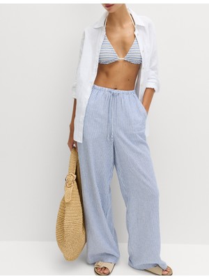 Marks & Spencer Wide Leg Keten Pantolon