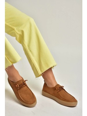 Fox Shoes Y602170902 Taba Süet Bağcıklı Casual Ayakkabı