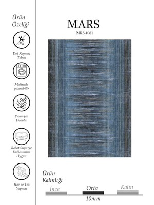 Kilim Home Mavi Siyah Soyut Fırça Darbe Desenli Modern Halı - Enerjik Soyut Sanat Salon Halısı