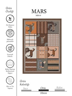 Kilim Home At Motifli Geometrik Patchwork Halı - Modern Etnik Kahverengi Salon Halısı