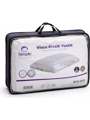 Simple Visco Klasik Yastık Memory Foam Ortopedik Boyun Destekli Yastık
