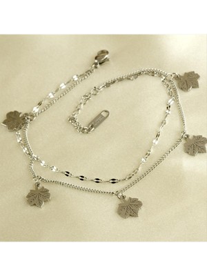 SiHako Yaprak Figürlü Lüks Çelik Halhal