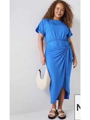 Merlot Bağlama Detaylı Örme Elbise