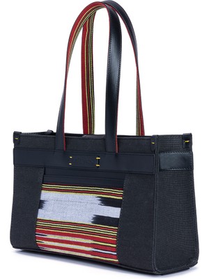 K'ai&Vrosi Midi Zua Siyah Kanvas Omuz Çantası