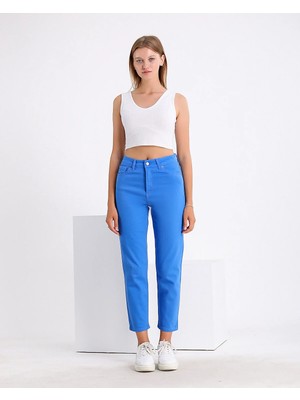 Kadın Yüksek Bel Power Likralı Mom Jean