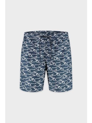 Paul & Shark Erkek Logo Desenli Çabuk Kuruyan Kumaş Arka Cepli Lacivert Mayo 26415037-L17