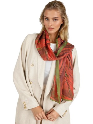 Neptune Marbling Kızıl Düş Şal