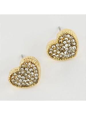 SiHako Kalp Şekilli Lüks Taşlı Küpe