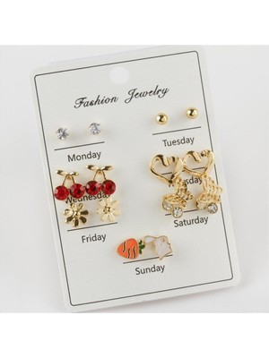 SiHako 14 Adet Karışık Figürlü Lüks Küpe