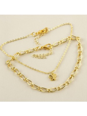 SiHako 2 Adet Zirkon Taşlı Yeni Sezon Zincir Halhal