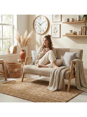 Zem Pavia Ikili Berjer Natürel Ahşap, Sütlü Kahve