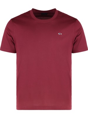 Paul & Shark Erkek Regular Fit Ribanalı Yakalı Metalik Logo Detaylı Pamuklu Kısa Kollu Kırmızı T-Shirt 99311005-142
