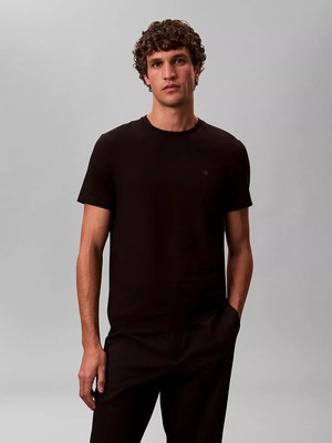 Calvin Klein Erkek Regular Fit Yuvarlak Yakalı Pamuklu Kısa Kollu Siyah T-Shirt LV04LC240G-UB1