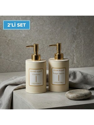 LE Paris 2'li Sıvı Sabunluk Seti - Mutfak ve Banyo Için Lüks Tezgah Üstü