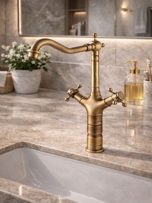 Fleko Rustik Antika Gold Banyo Bataryası