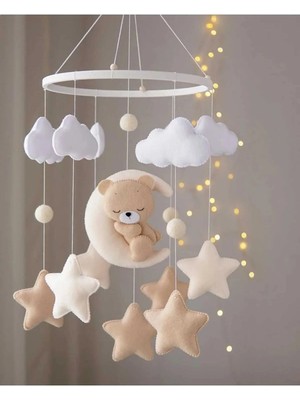 Bebek Dönencesi El Yapımı Doğal Keçe - Montessori Bebek Odası Dekorasyonu Yatak Süsü Çocuk Bebek Par