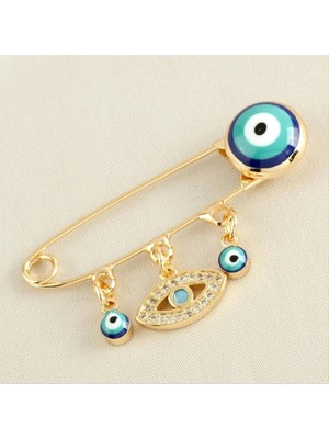 SiHako Göz Mineli Lüx Çengel Broş